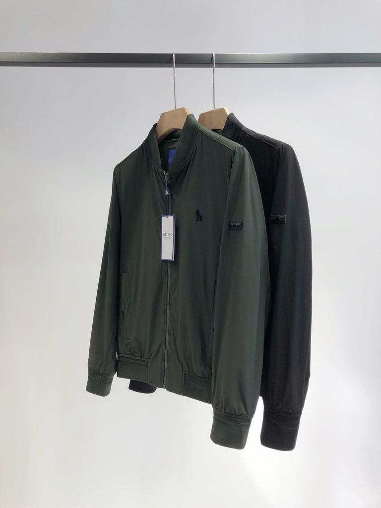 Áo khoác bomber Hazzy 2 lớp kéo khóa logo 2 màu