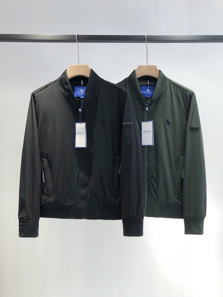 Áo khoác bomber Hazzy 2 lớp kéo khóa logo 2 màu