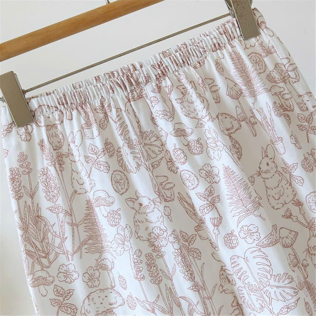 Set Pijama La Perla hoạ tiết hoa lá 2 màu
