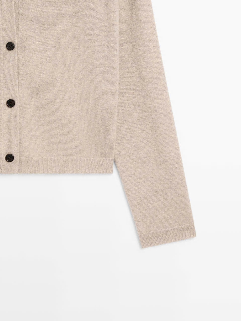 ÁO CARDIGAN DỆT KIM CỔ CHỮ V PHA LEN