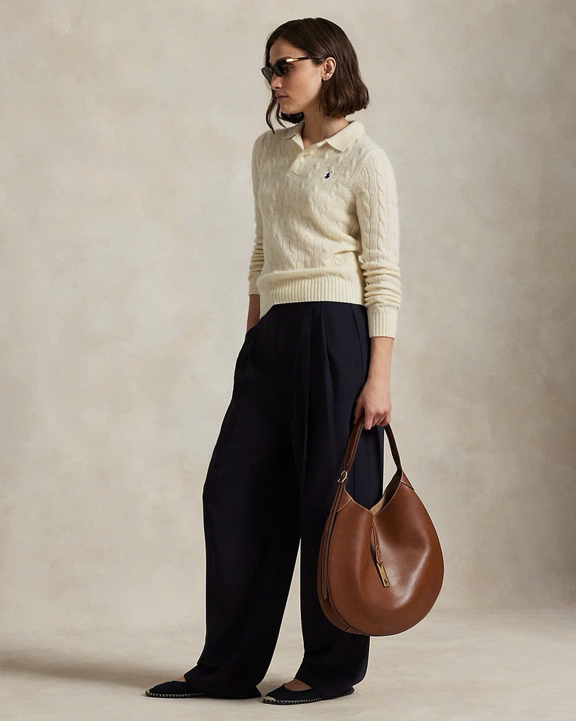 Áo len Polo cổ bẻ 3 khuy 3 màu 80% cashmere 20% wool