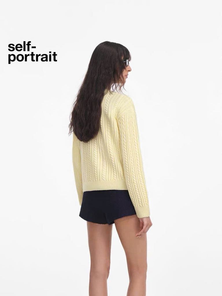 Áo khoác CDG vàng dáng loose cổ đá