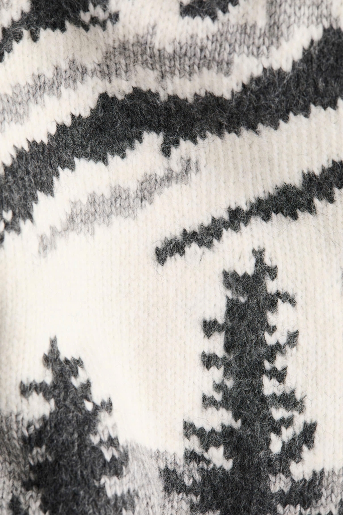 Áo len cổ lọ dệt jacquard