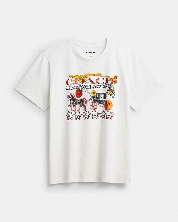 Tshirt COACHdư xịn hoạ tiết cỗ xe ngựa