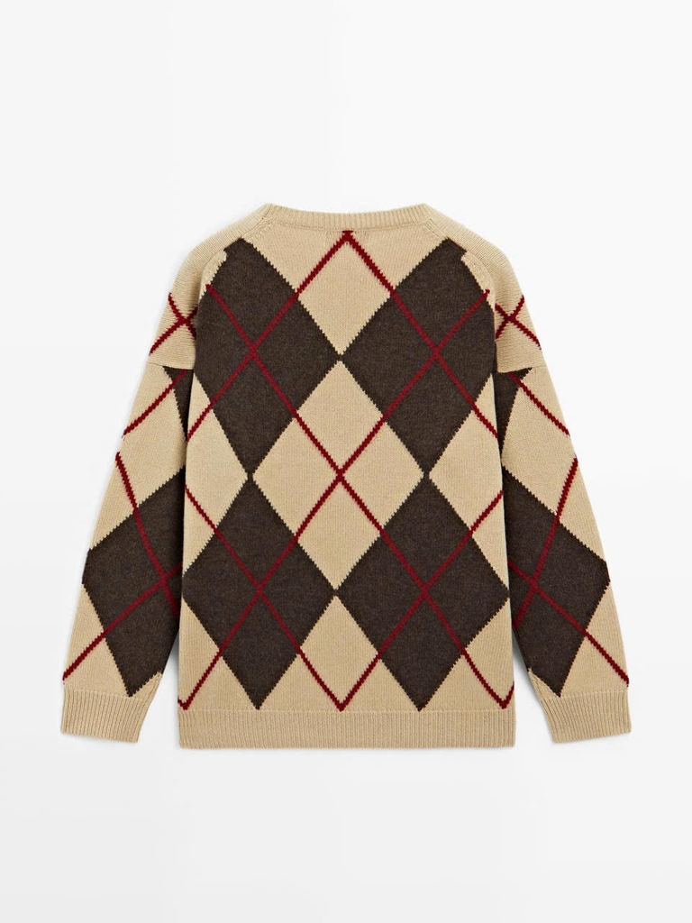 ÁO LEN PHA LEN DỆT KIM CÓ HỌA TIẾT ARGYLE