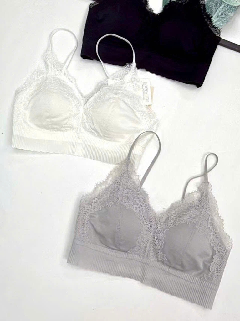 Áo bratop LA PERLA viền ren dây đan lưng 3 màu