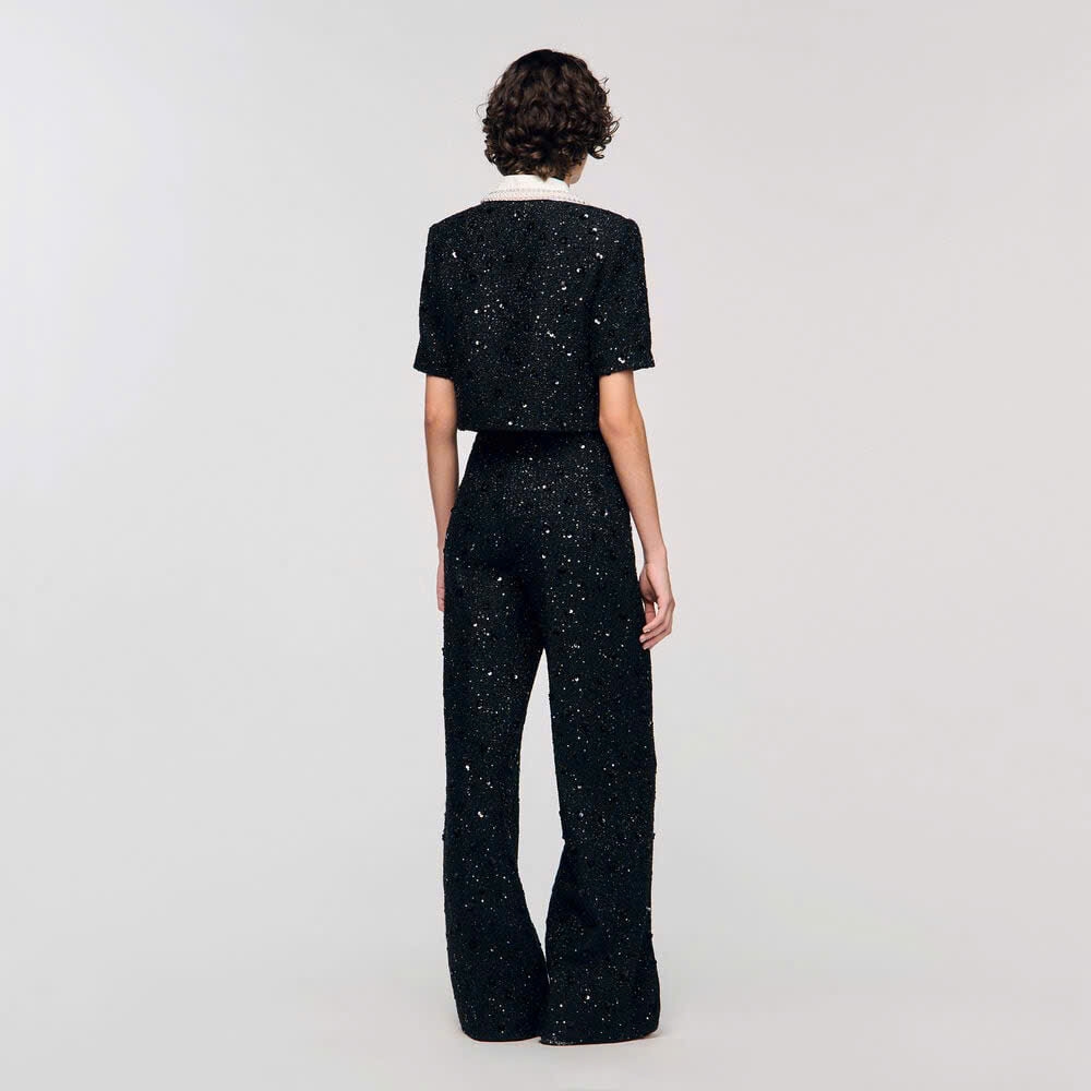 ÁO KHOÁC NGẮN VẢI TWEED ĐÍNH ĐÁ