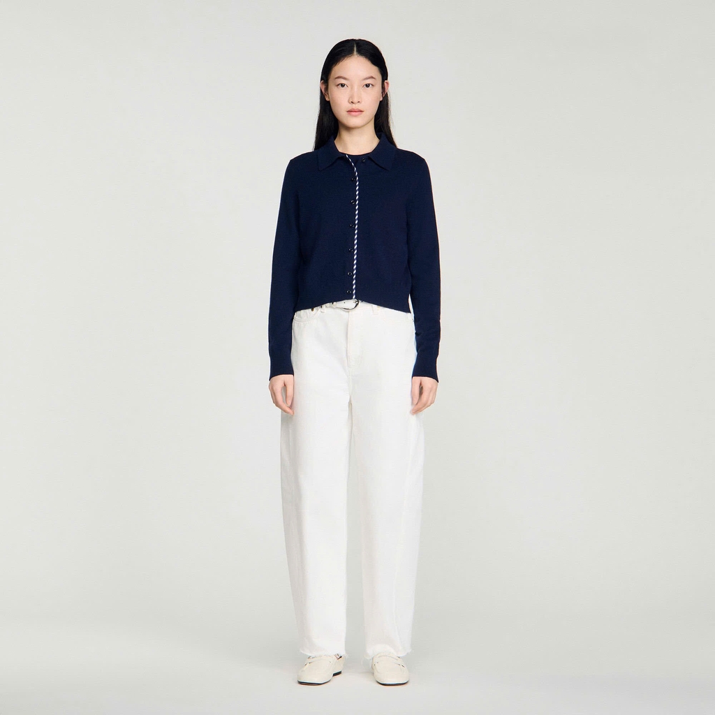 ÁO KHOÁC CARDIGAN LEN VÀ CASHMERE KẺ SỌC