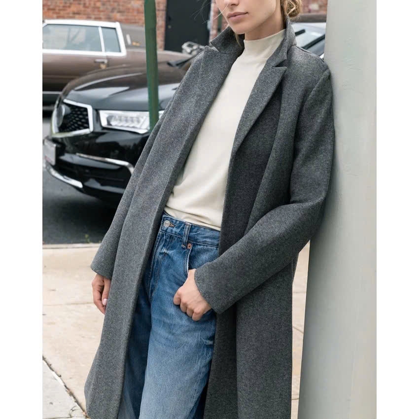 Trenchcoat dạ ép Zara dáng dài