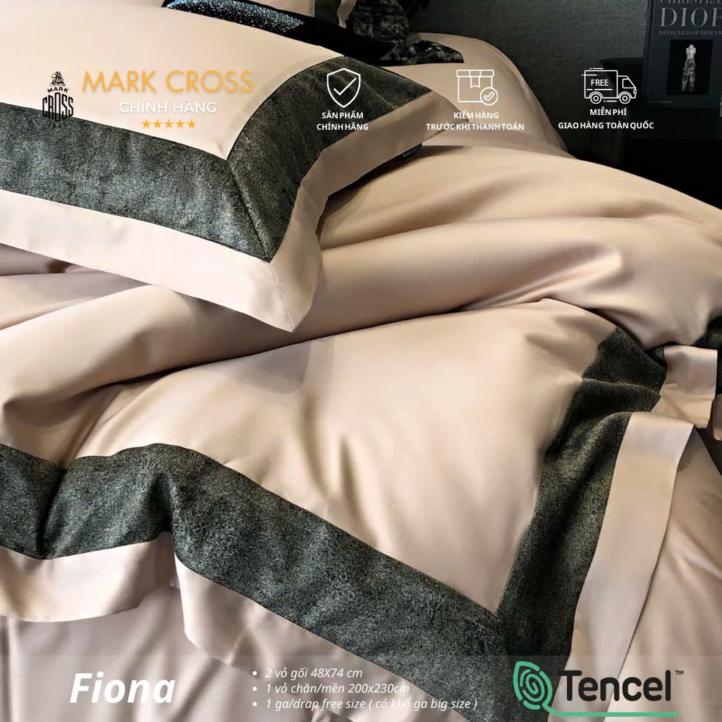 Set chăn ga 4pcs Mark Cross lụa TENCEL Kingsize