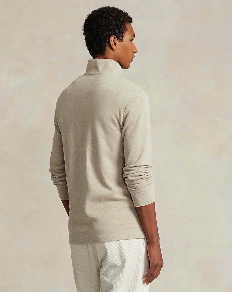 Áo len Polo cổ trụ kéo khoá 5 màu 81% cotton