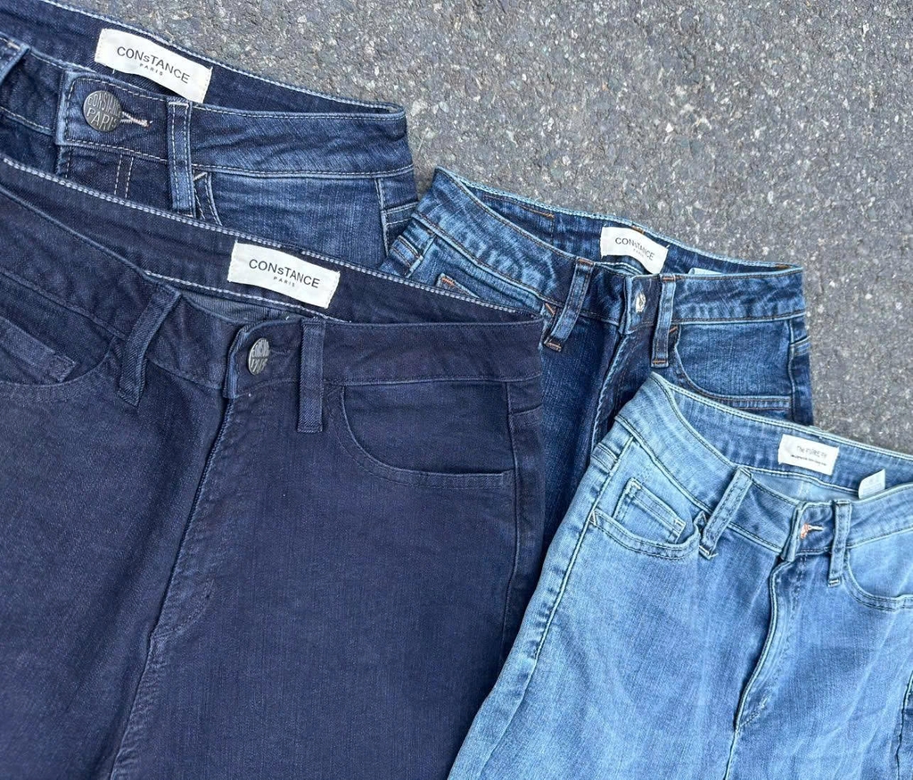 Quần denim Costance co giãn ống vảy