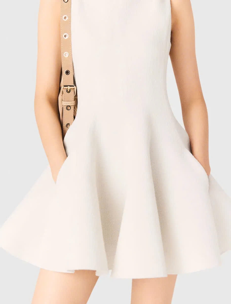 Váy vải tweed ngắn xòe