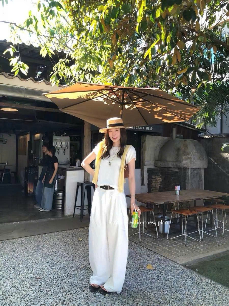 Quần khaki suông T-Flatform lưng chun kèm belt 3 màu (JW116169)