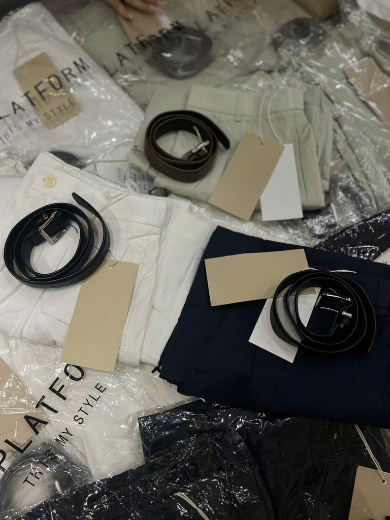 Quần khaki suông T-Flatform lưng chun kèm belt 3 màu (JW116169)