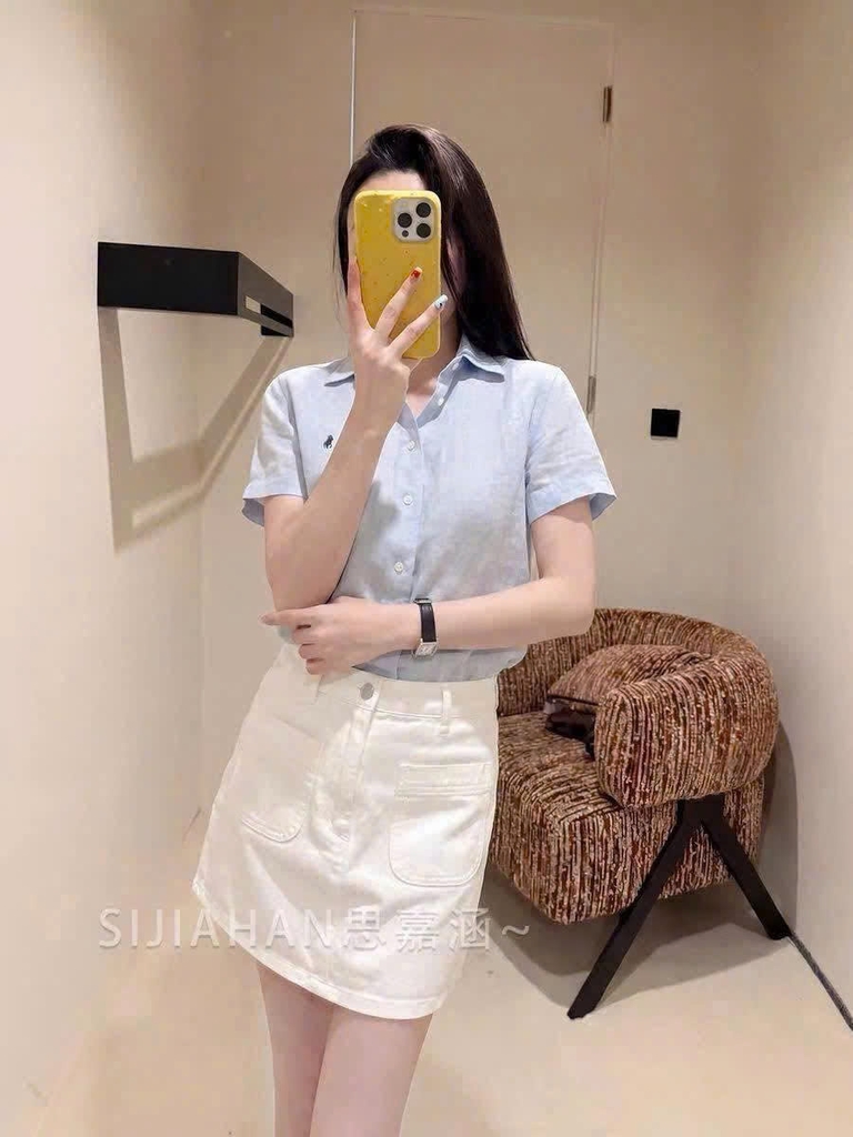 Sơ mi Polo ngắn tay linen 4 màu