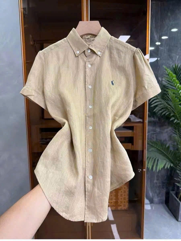 Sơ mi Polo ngắn tay linen 4 màu