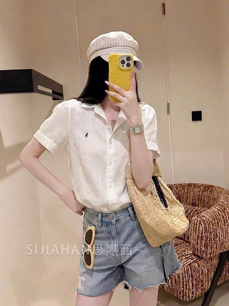 Sơ mi Polo ngắn tay linen 4 màu