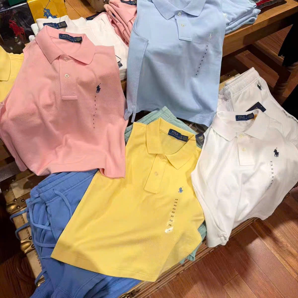 Áo sát nách Polo RL cổ bẻ 100% cotton 3 màu