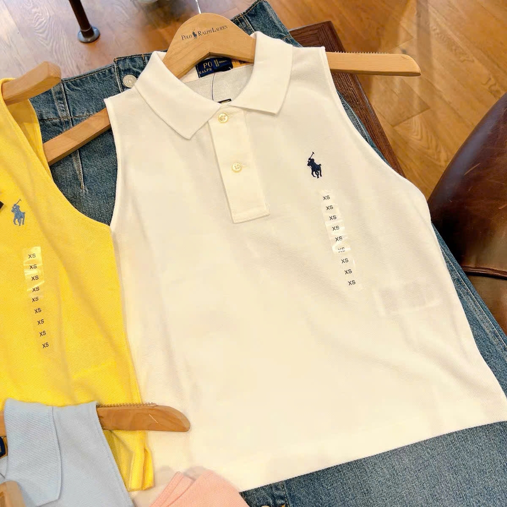 Áo sát nách Polo RL cổ bẻ 100% cotton 3 màu