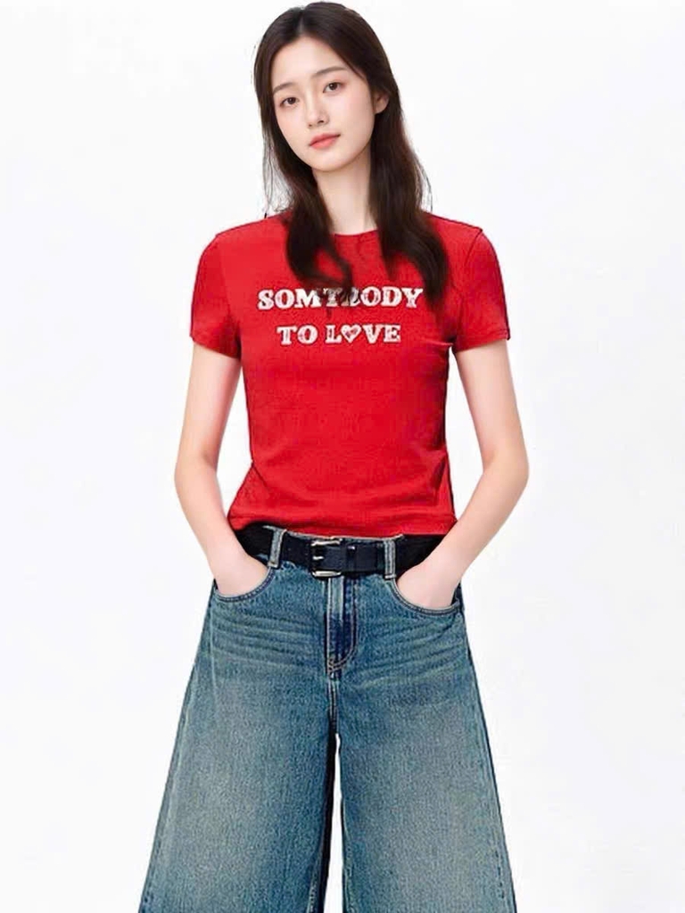 T-shirt Mo&Co chữ Somebody to love 3 màu