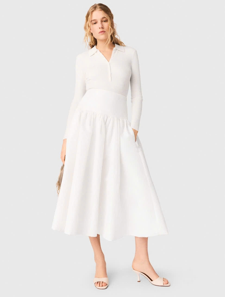 Váy dài bằng vải taffeta (set 2cs tách)