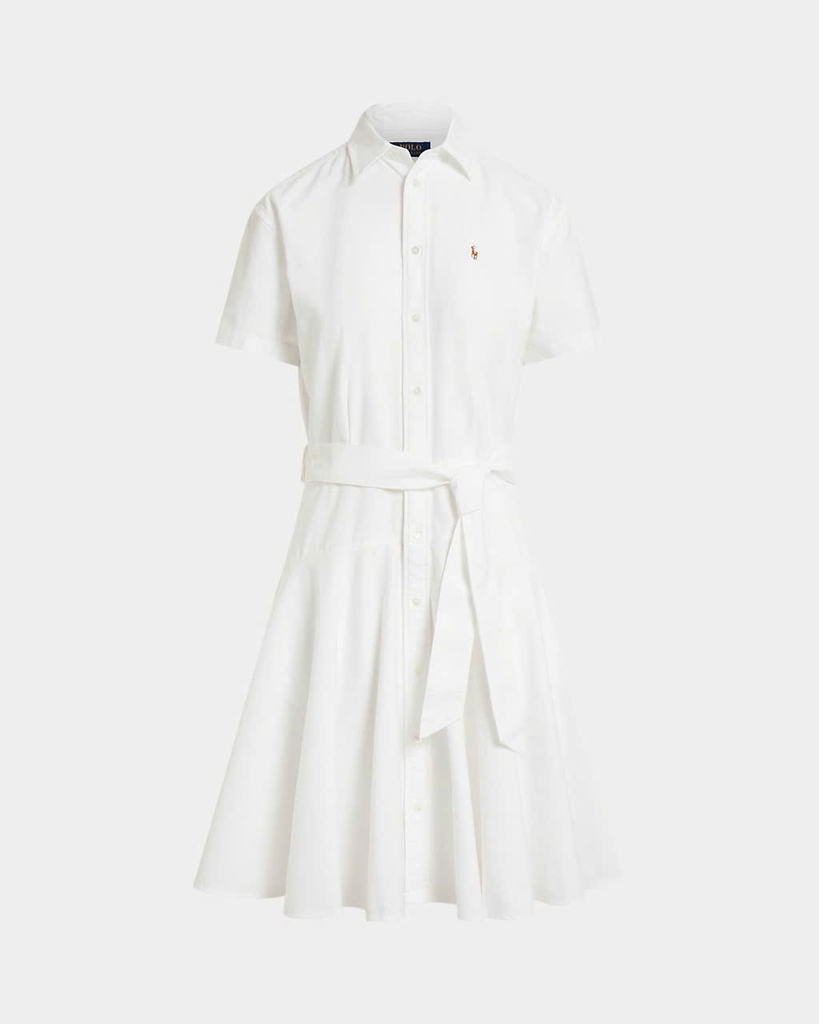 Đầm sơ mi tay ngắn bằng vải cotton Oxford