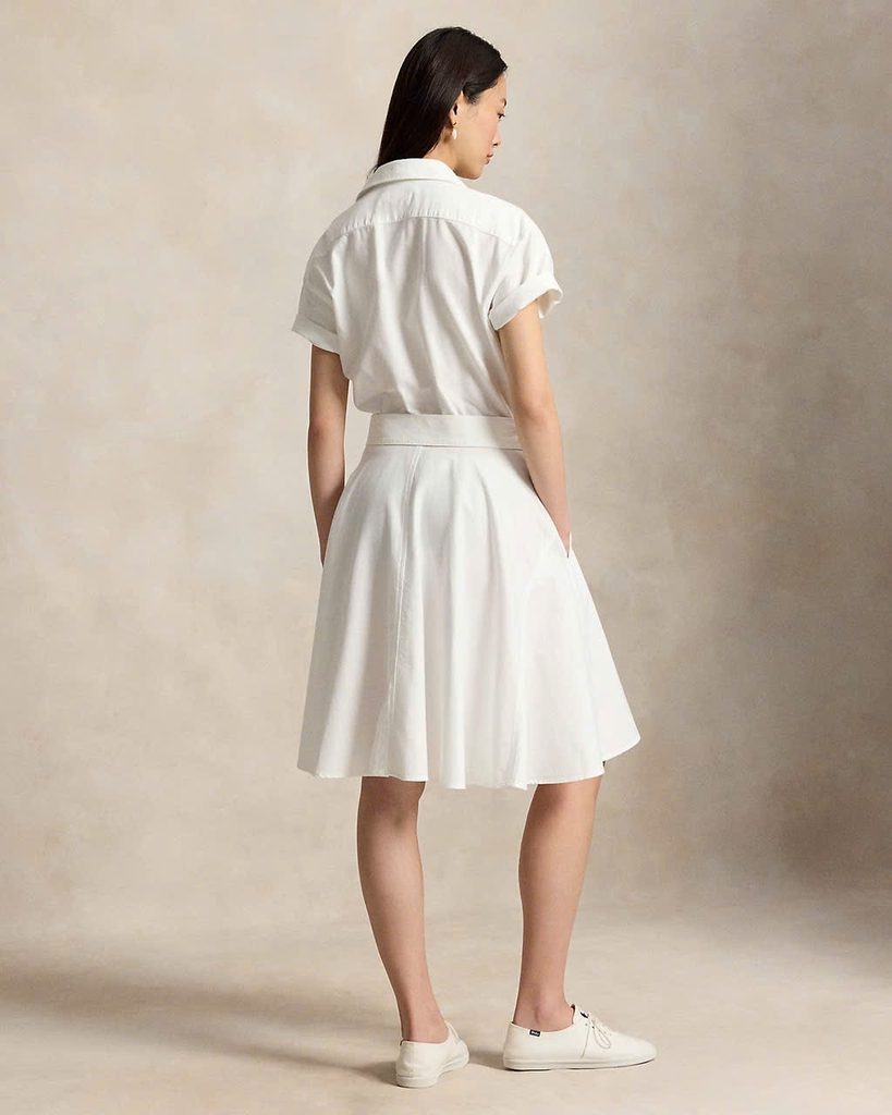 Đầm sơ mi tay ngắn bằng vải cotton Oxford