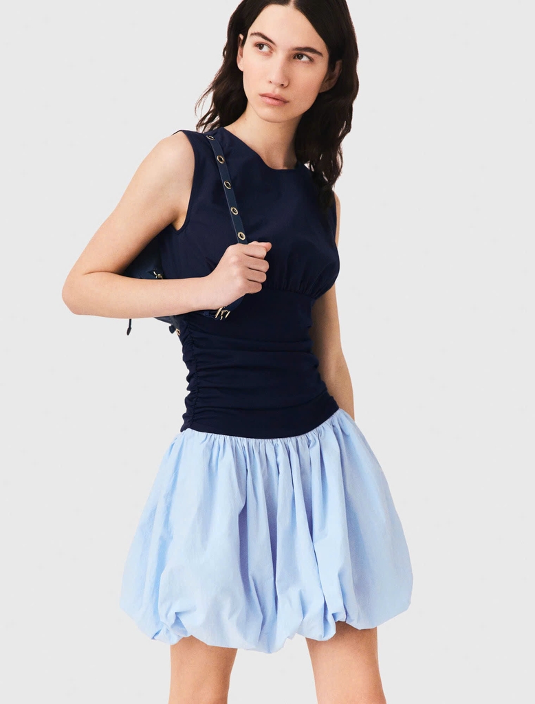 Váy kết hợp vải jersey và cotton