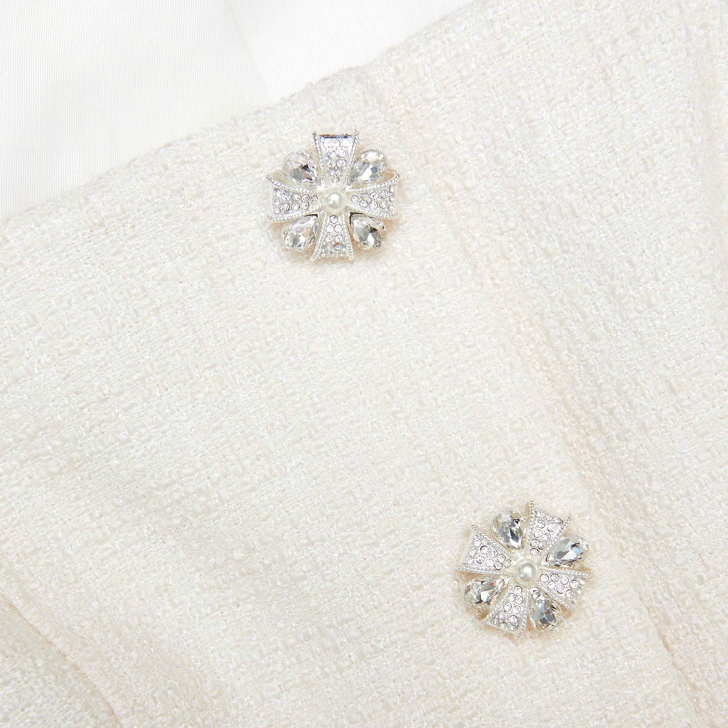 ĐẦM MIDI DÀI TAY BẰNG CHIFFON MÀU KEM