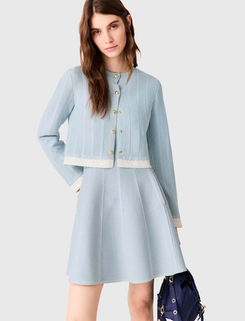 ÁO CARDIGAN VỚI VIỀN TƯƠNG PHẢN