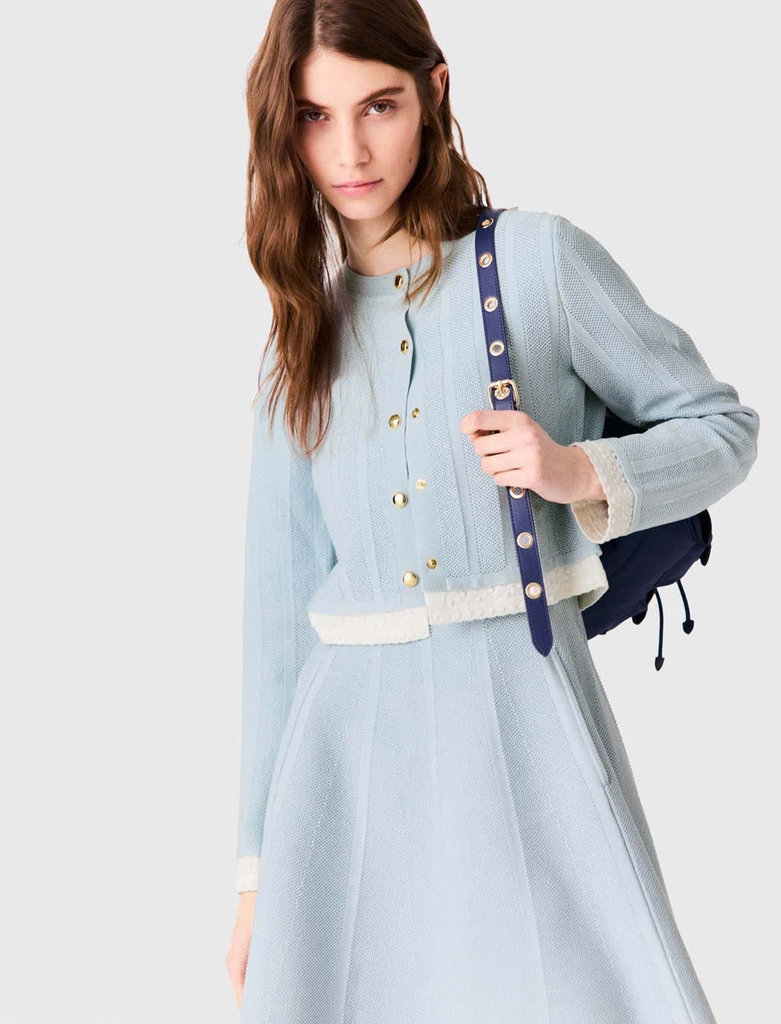 ÁO CARDIGAN VỚI VIỀN TƯƠNG PHẢN