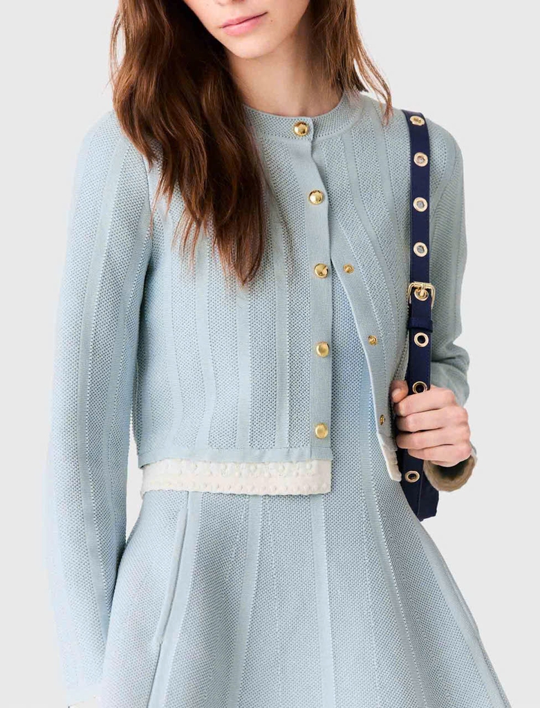 ÁO CARDIGAN VỚI VIỀN TƯƠNG PHẢN
