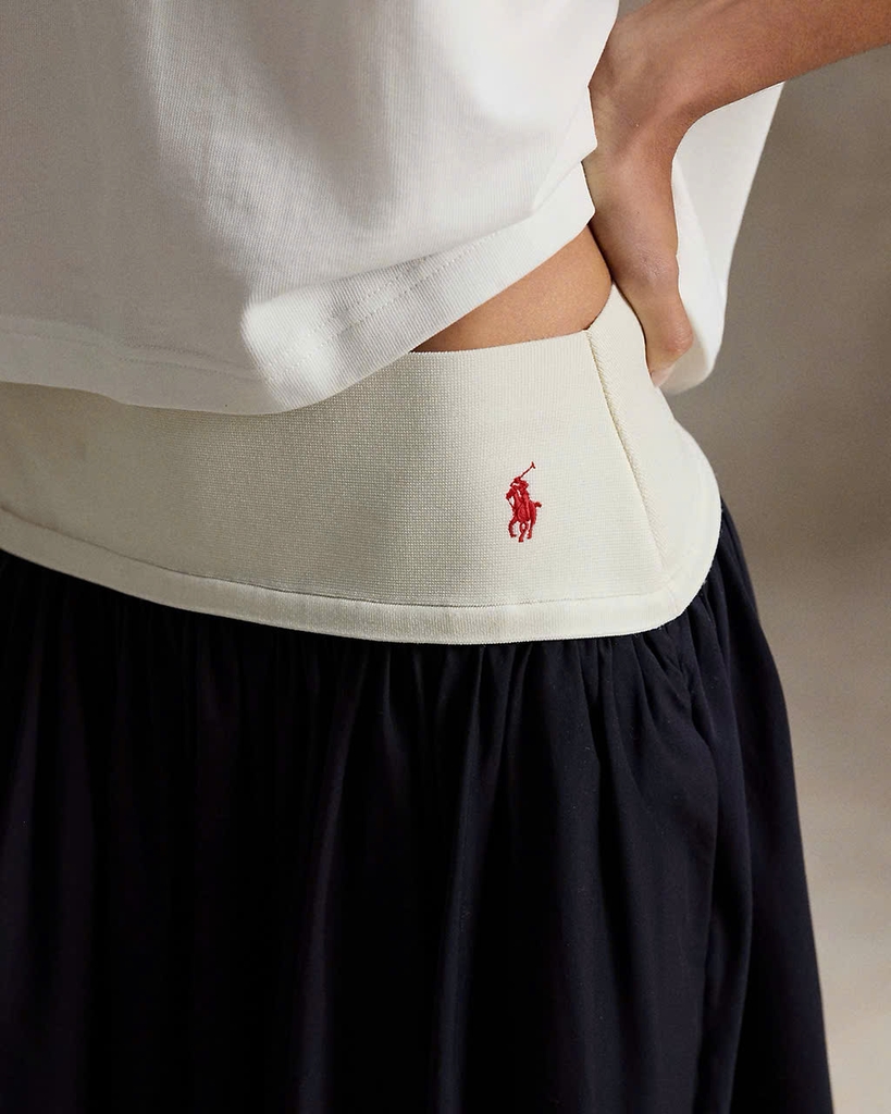 Chân váy Polo RL dáng chữ A với cạp quần tương phản