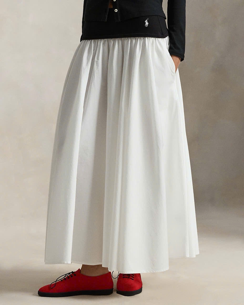 Chân váy Polo RL dáng chữ A với cạp quần tương phản