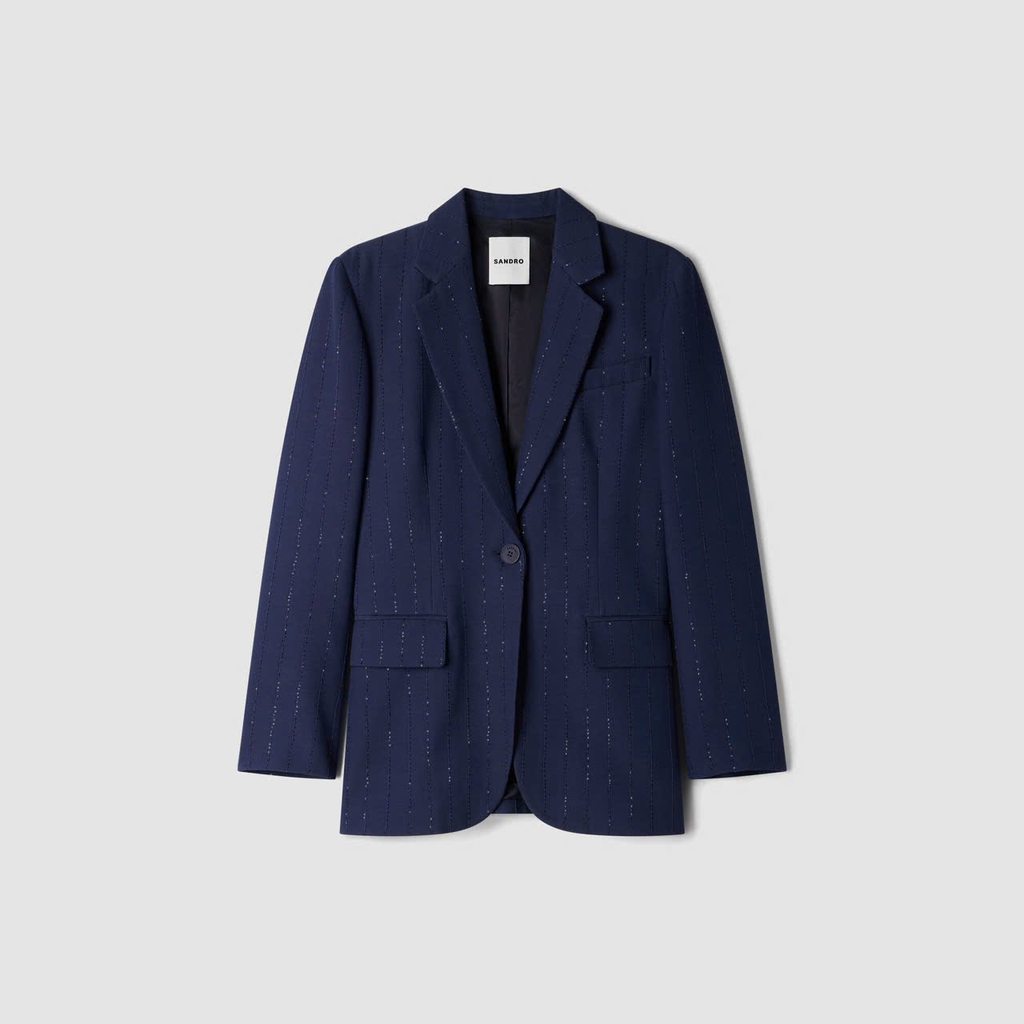ÁO KHOÁC VEST SANDRO KẺ SỌC ĐÍNH SEQUIN