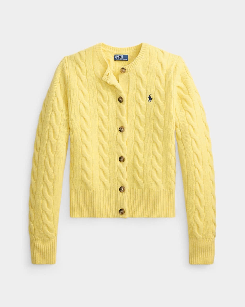 Áo khoác cardigan Polo RL len wool đan kiểu cáp