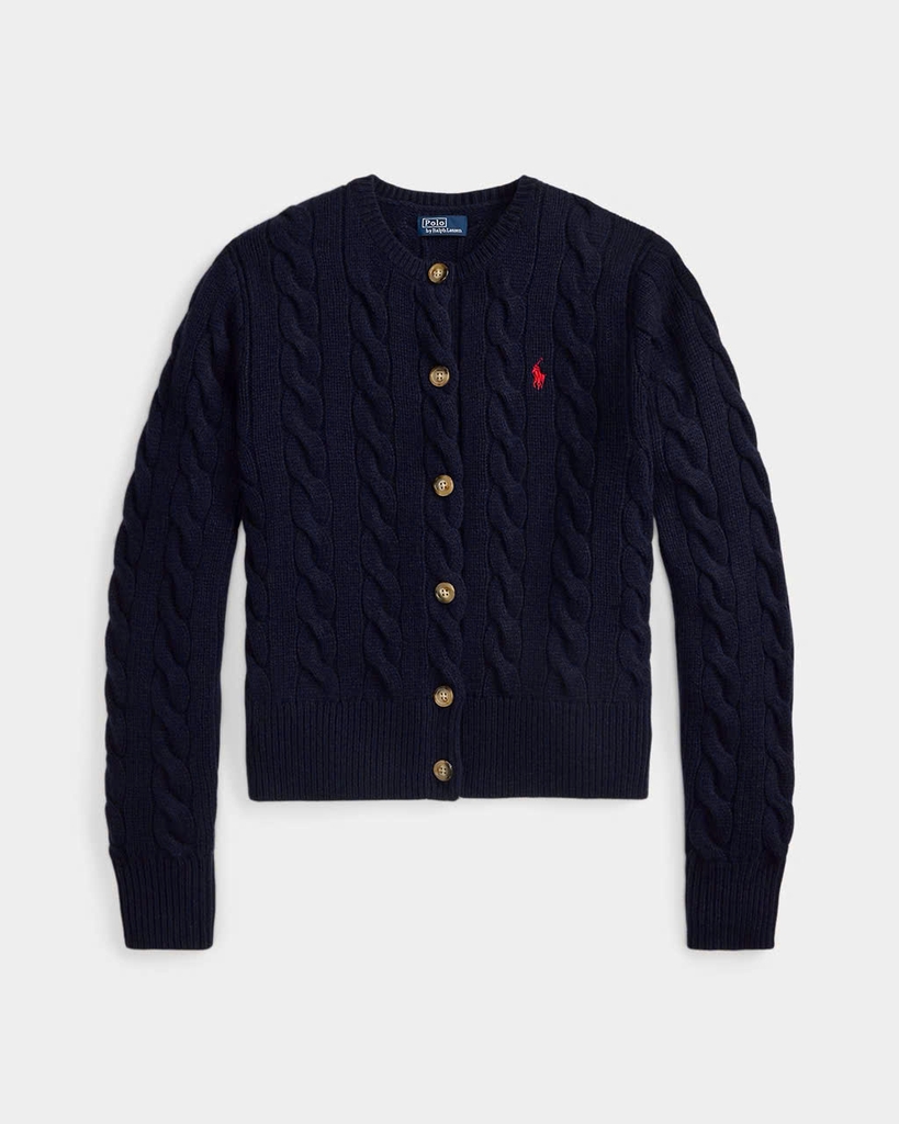 Áo khoác cardigan Polo RL len wool đan kiểu cáp
