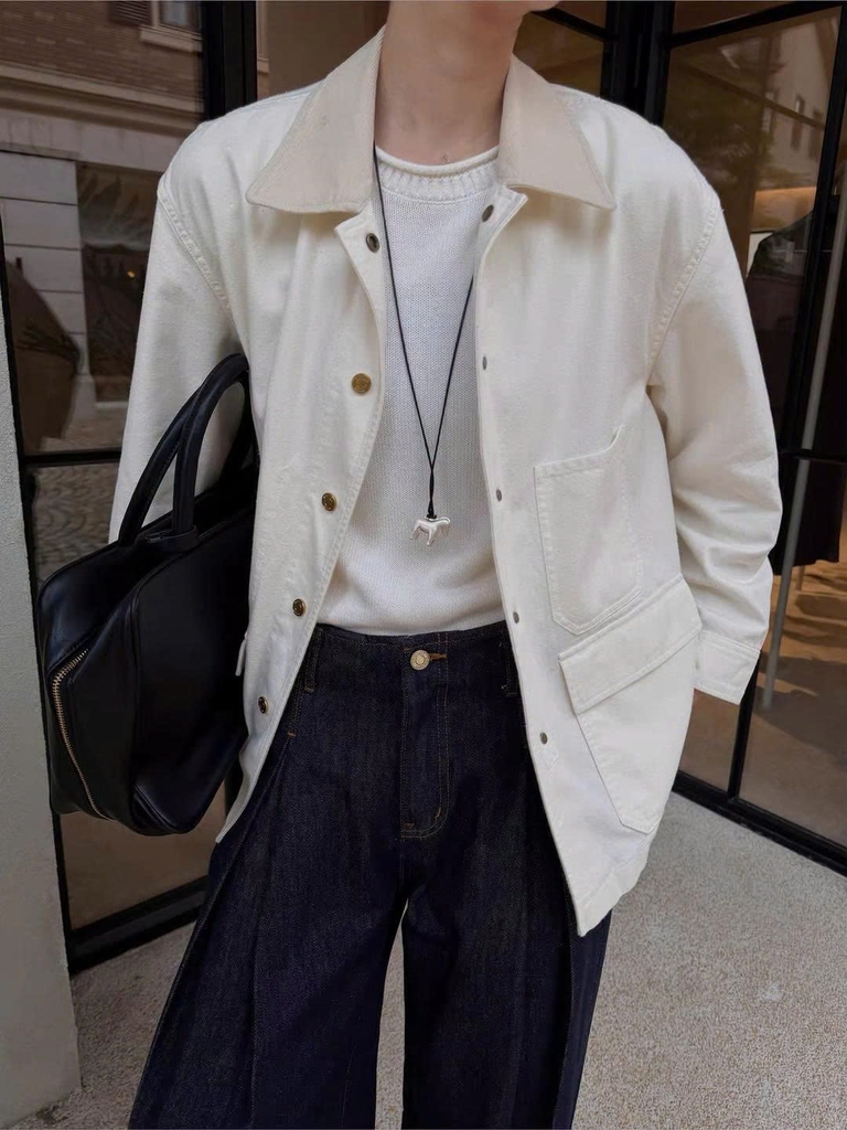 Jacket COS cổ nhung tăm 3 túi trước dáng loose 2 màu