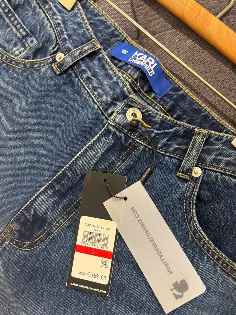 Quần denim KARL màu chàm dáng suông