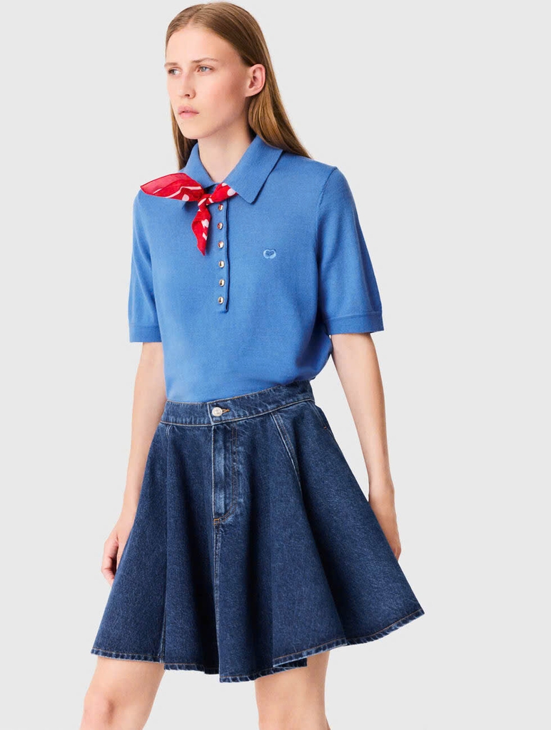 VÁY DENIM MAJE NGẮN XOÈ