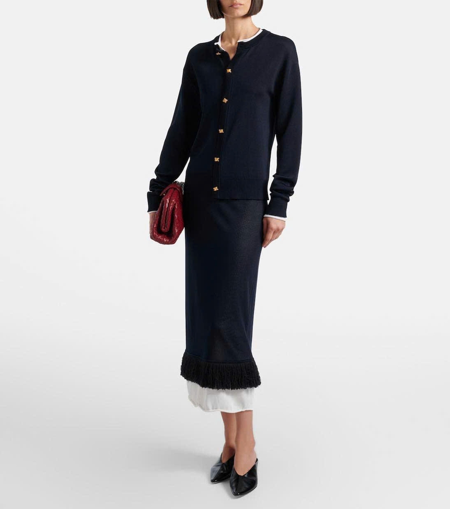 CDG 100% wool viền trắng khuy vàng