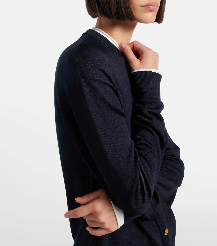 CDG 100% wool viền trắng khuy vàng