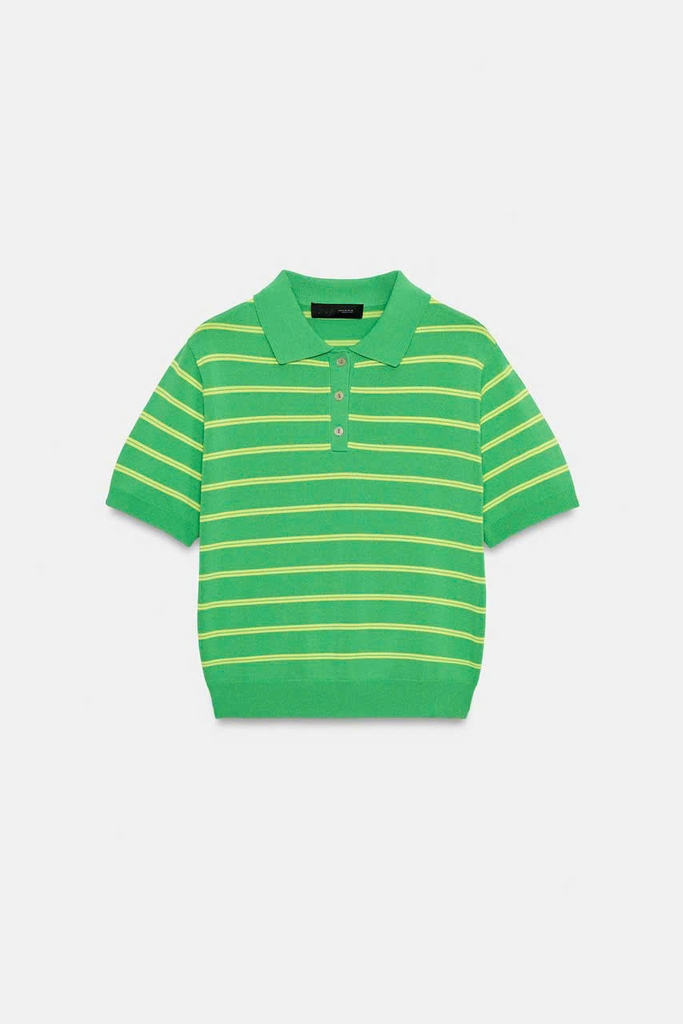 Áo tay ngắn ZARA có cổ polo và hàng cúc cài phía trước