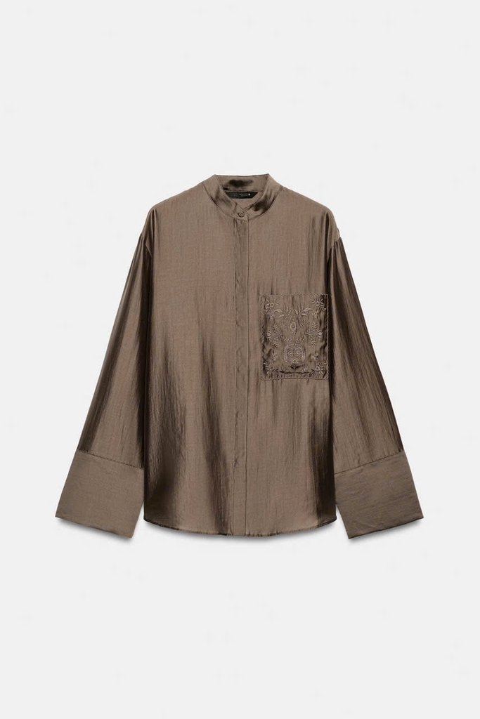 ÁO SƠ MI ZARA TÚI THÊU ZW COLLECTION