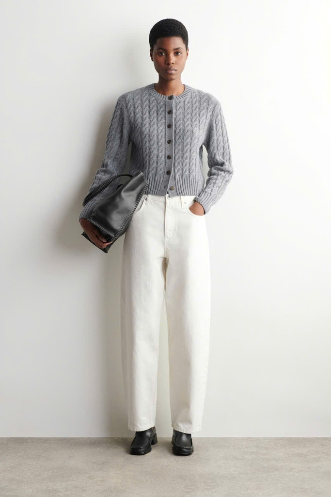 ÁO KHOÁC CARDIGAN COS LEN MERINO DỆT KIM KIỂU DÂY CÁP