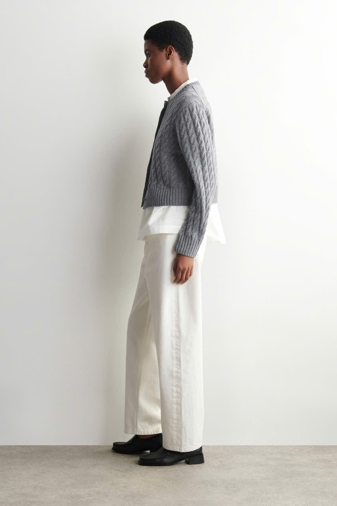 ÁO KHOÁC CARDIGAN COS LEN MERINO DỆT KIM KIỂU DÂY CÁP