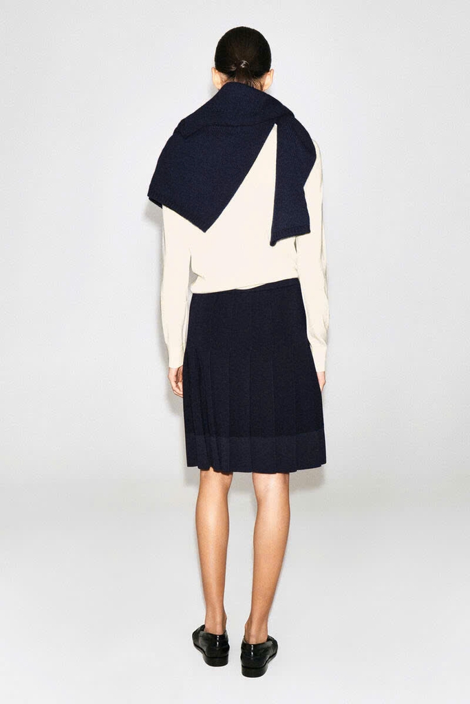 CHÂN VÁY MIDI COS XẾP LY BẰNG LEN MERINO