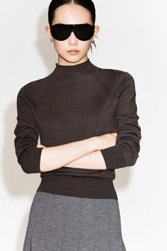 CHÂN VÁY MIDI COS XẾP LY BẰNG LEN MERINO