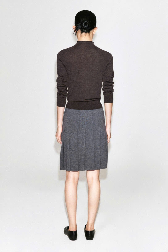 CHÂN VÁY MIDI COS XẾP LY BẰNG LEN MERINO